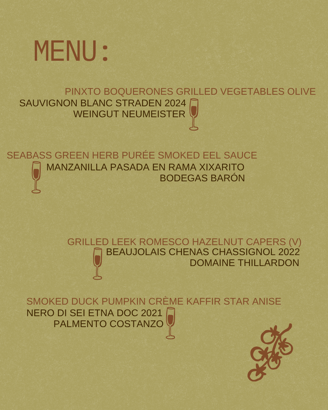 Wine Night 07.11 - 4 wines ✨ 4 course menu